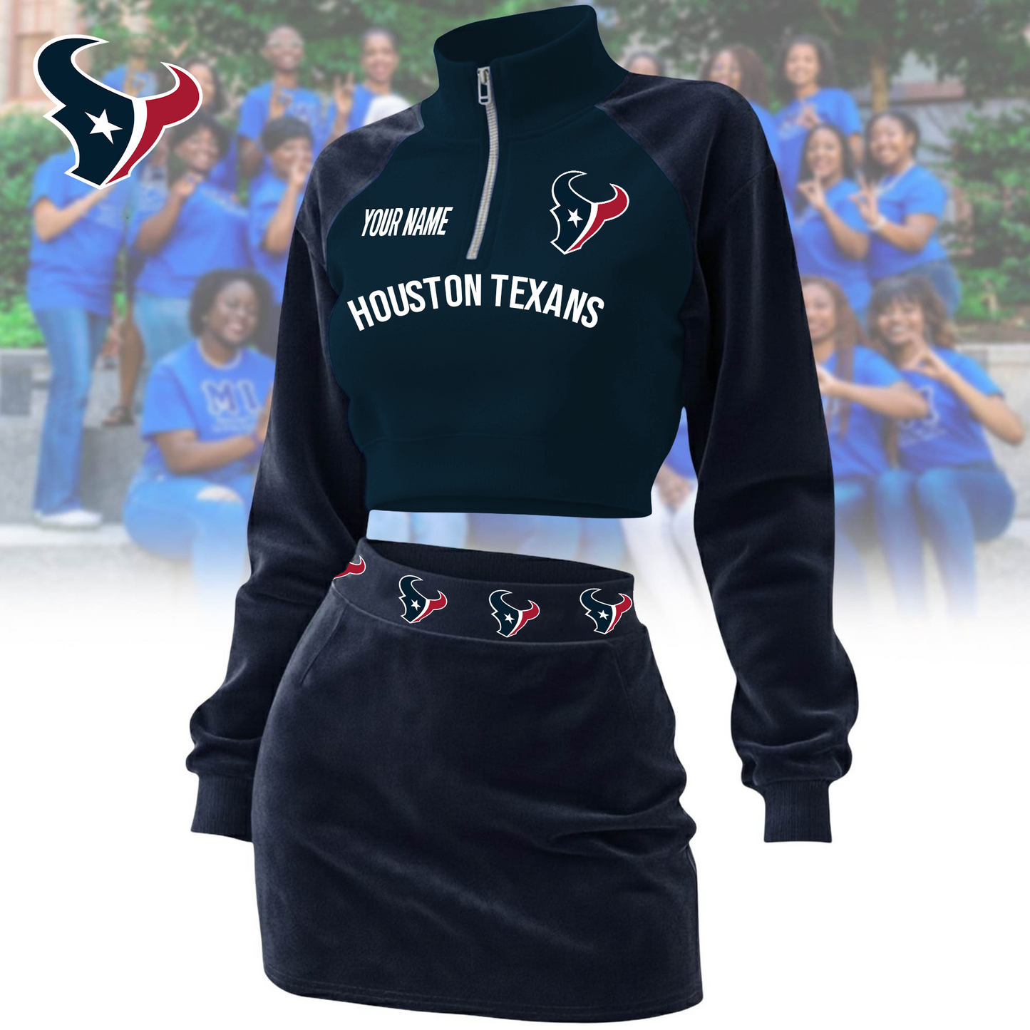 HT x NFL Premium Long Zip Polo Shirt DDT CTND