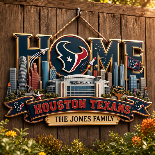 HT x NFL Team Home Metal Sign Custom Any Name Gifts For Home Decor