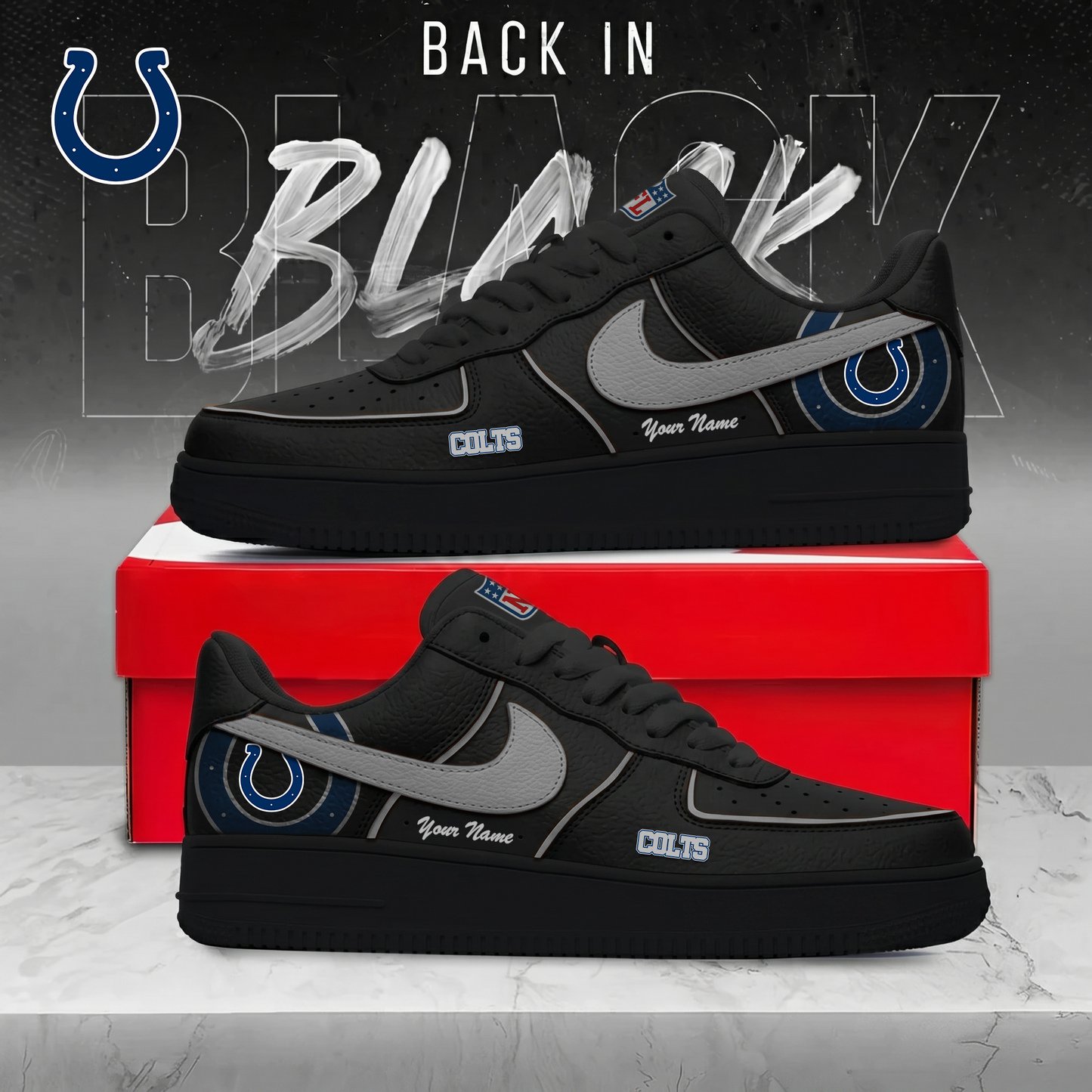 IC x NFL Back In Black AF1 Sneakers 250626