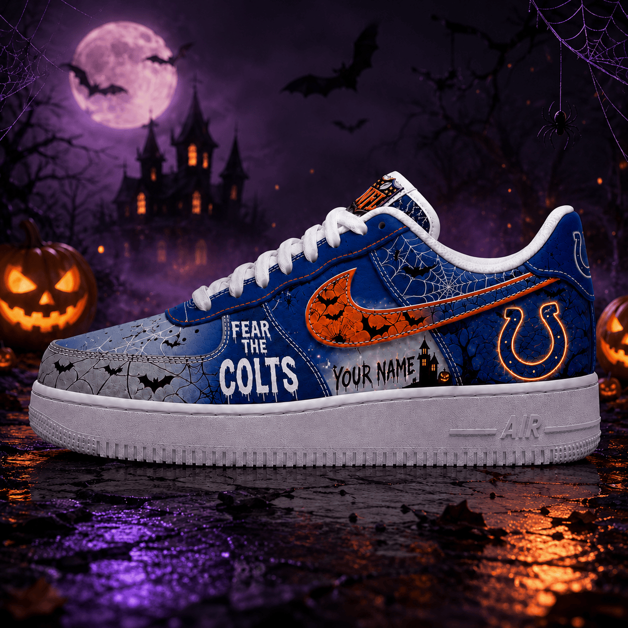 IC x Premium NFL Fear The Team Halloween AF1 Sneakers