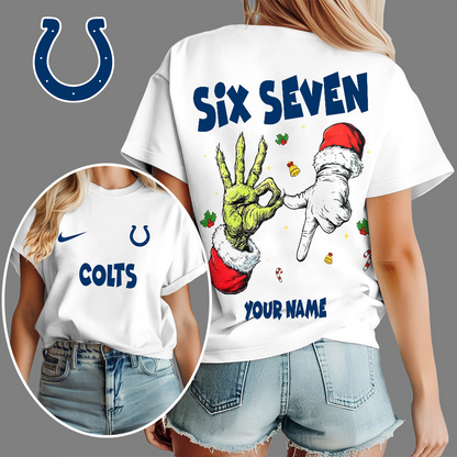 IND x NFL Funny Six Seven Hot Trend Tshirt Custom Any Name DATND TANTD