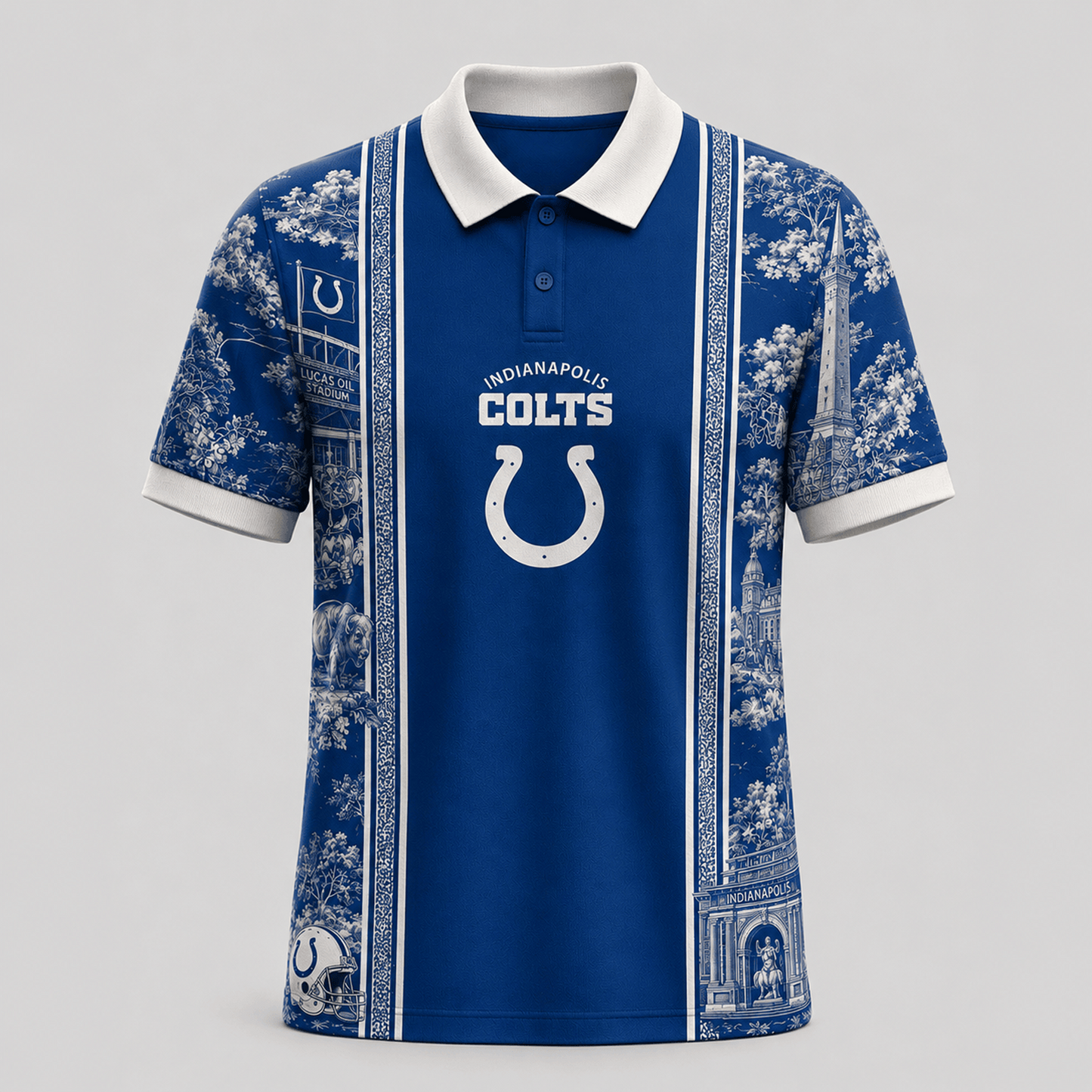 IND x NFL Heritage Cityscape Polo Shirt for Loyal Fans