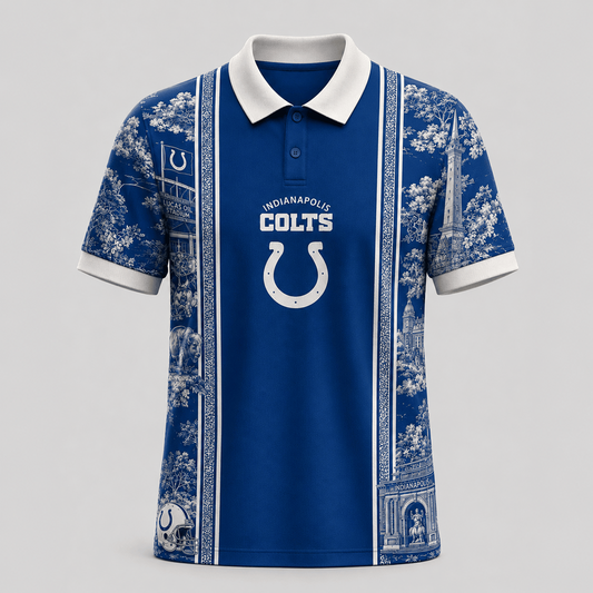 IND x NFL Heritage Cityscape Polo Shirt for Loyal Fans