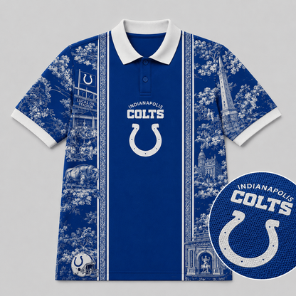 IND x NFL Heritage Cityscape Polo Shirt for Loyal Fans