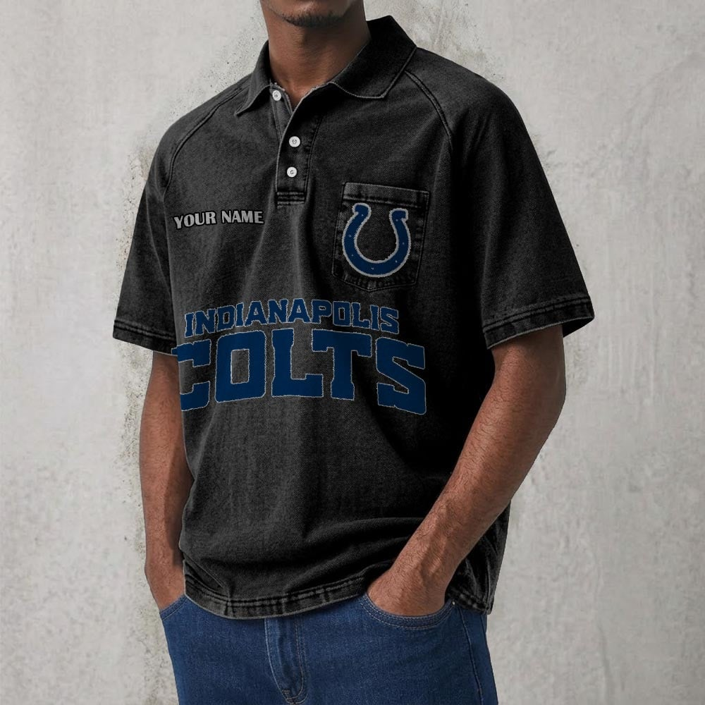 IND x NFL Men's Distressed Turn-Down Collar Polo DATND TANTD 250526