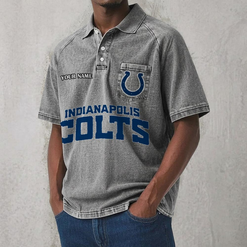 IND x NFL Men's Distressed Turn-Down Collar Polo DATND TANTD 250526