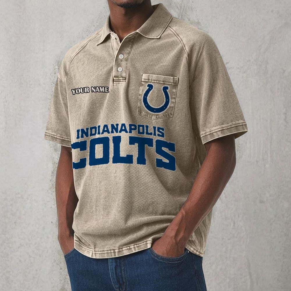 IND x NFL Men's Distressed Turn-Down Collar Polo DATND TANTD 250526