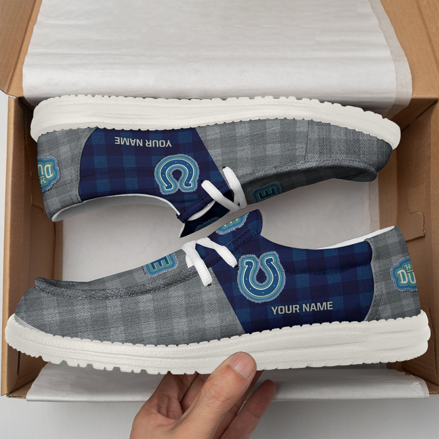 IND x NFL Premium Hey Dude Shoes DATND TANTD