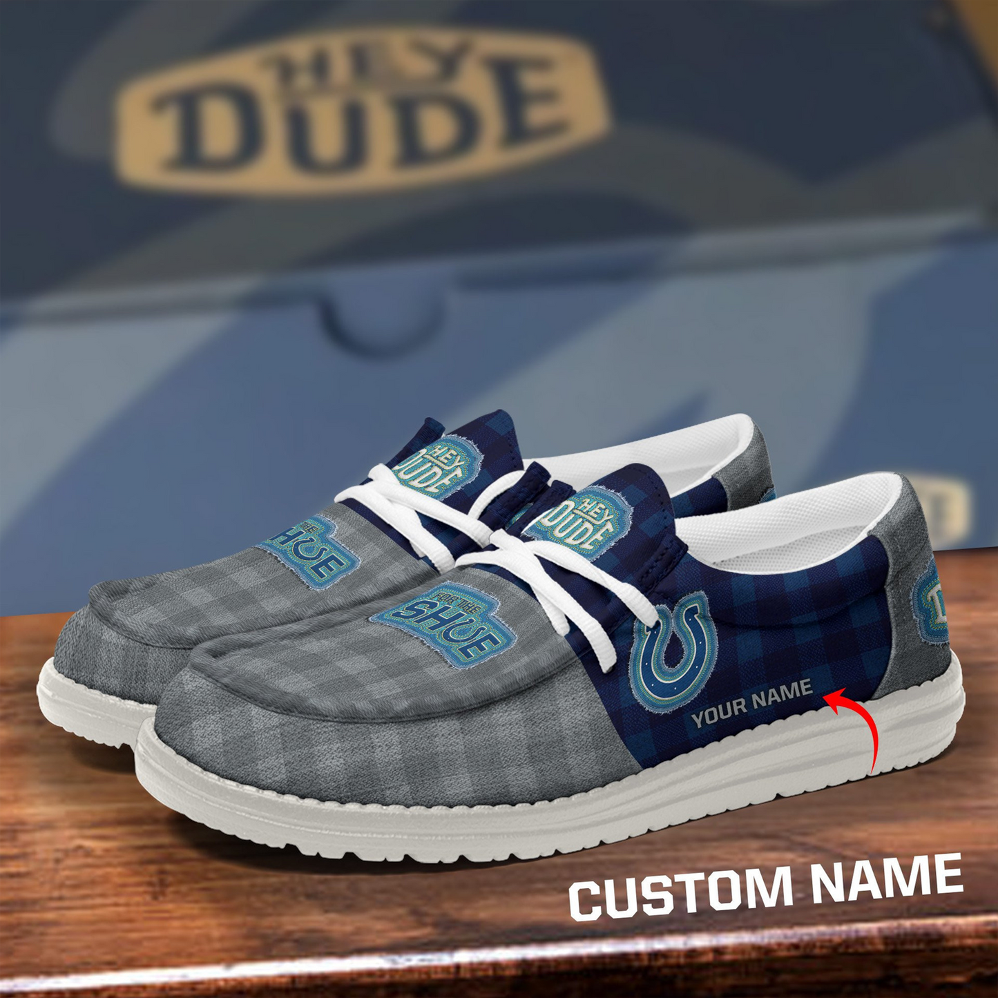IND x NFL Premium Hey Dude Shoes DATND TANTD