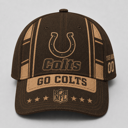 IND x NFL Premium Vintage Leather Personalized Cap for Loyal Fans