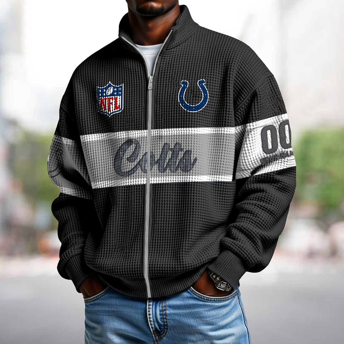 IND x NFL Waffle Zip-Up Sweatshirt DATND TANTD