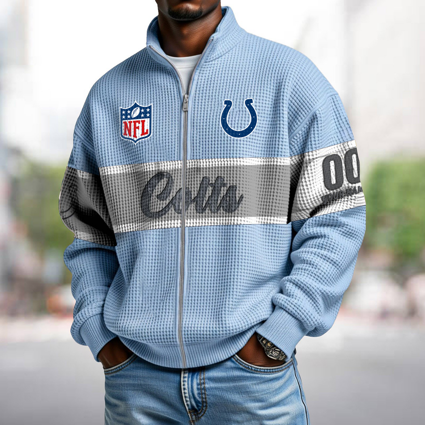 IND x NFL Waffle Zip-Up Sweatshirt DATND TANTD
