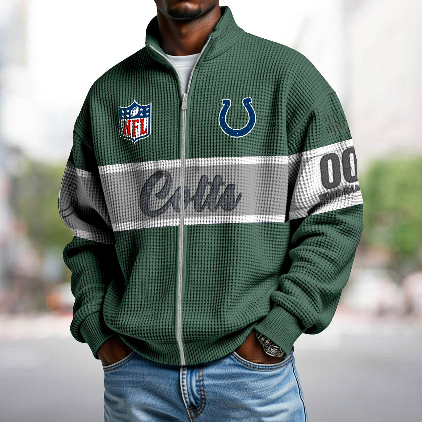 IND x NFL Waffle Zip-Up Sweatshirt DATND TANTD