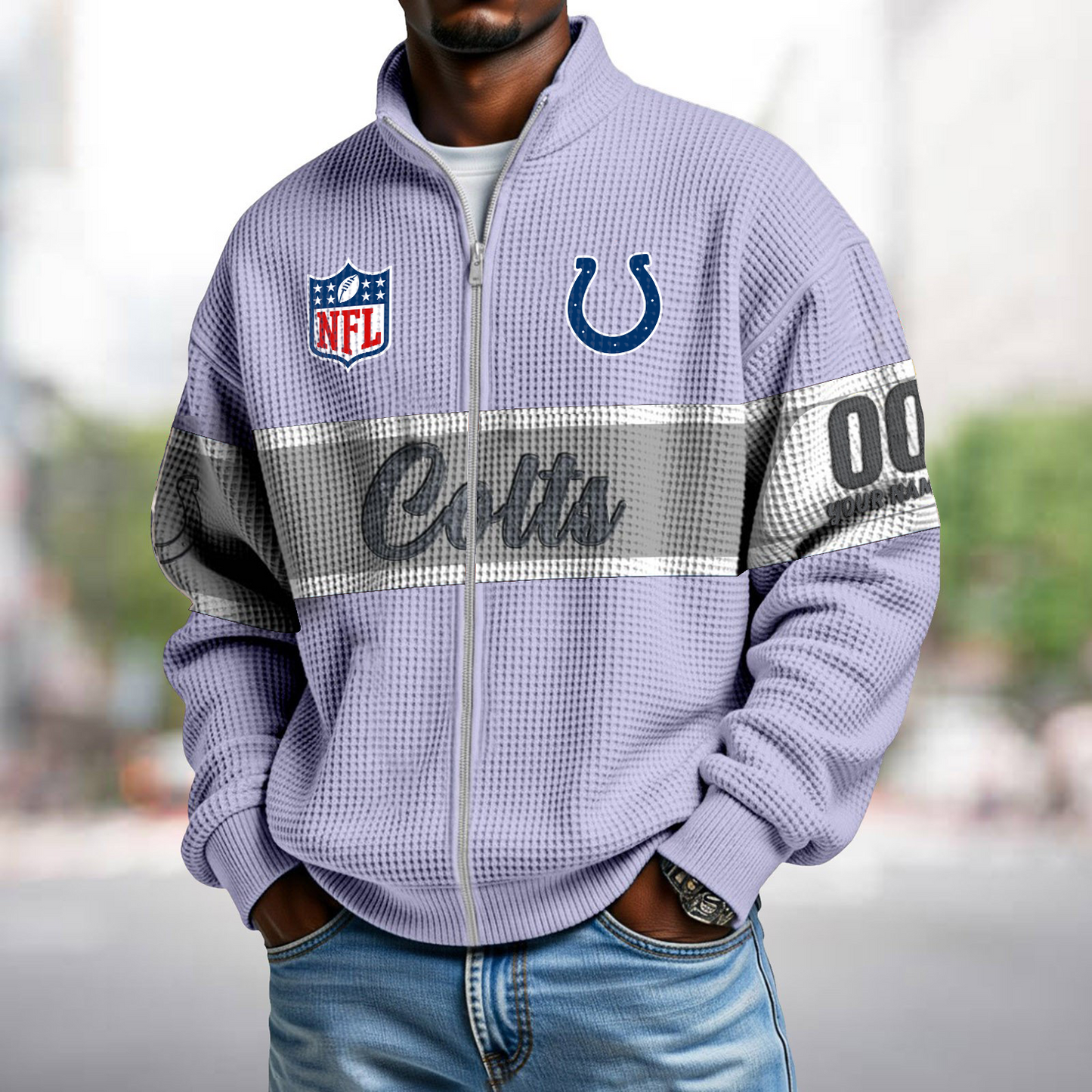 IND x NFL Waffle Zip-Up Sweatshirt DATND TANTD