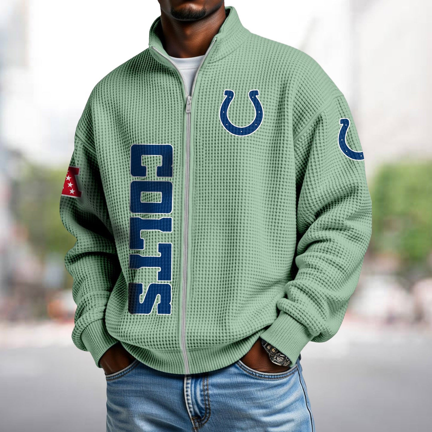 IND x NFL Waffle Zip-Up Sweatshirt DATND TANTD