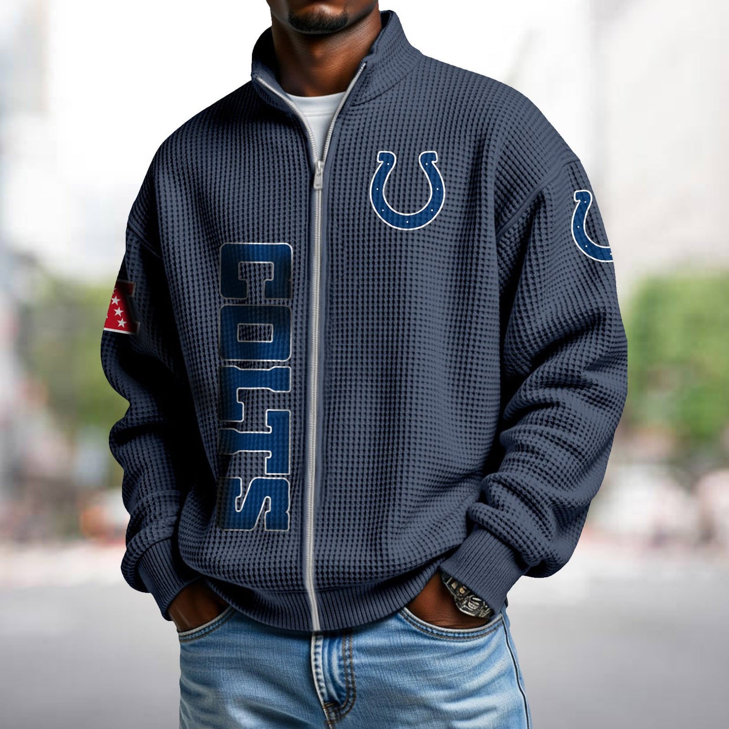 IND x NFL Waffle Zip-Up Sweatshirt DATND TANTD