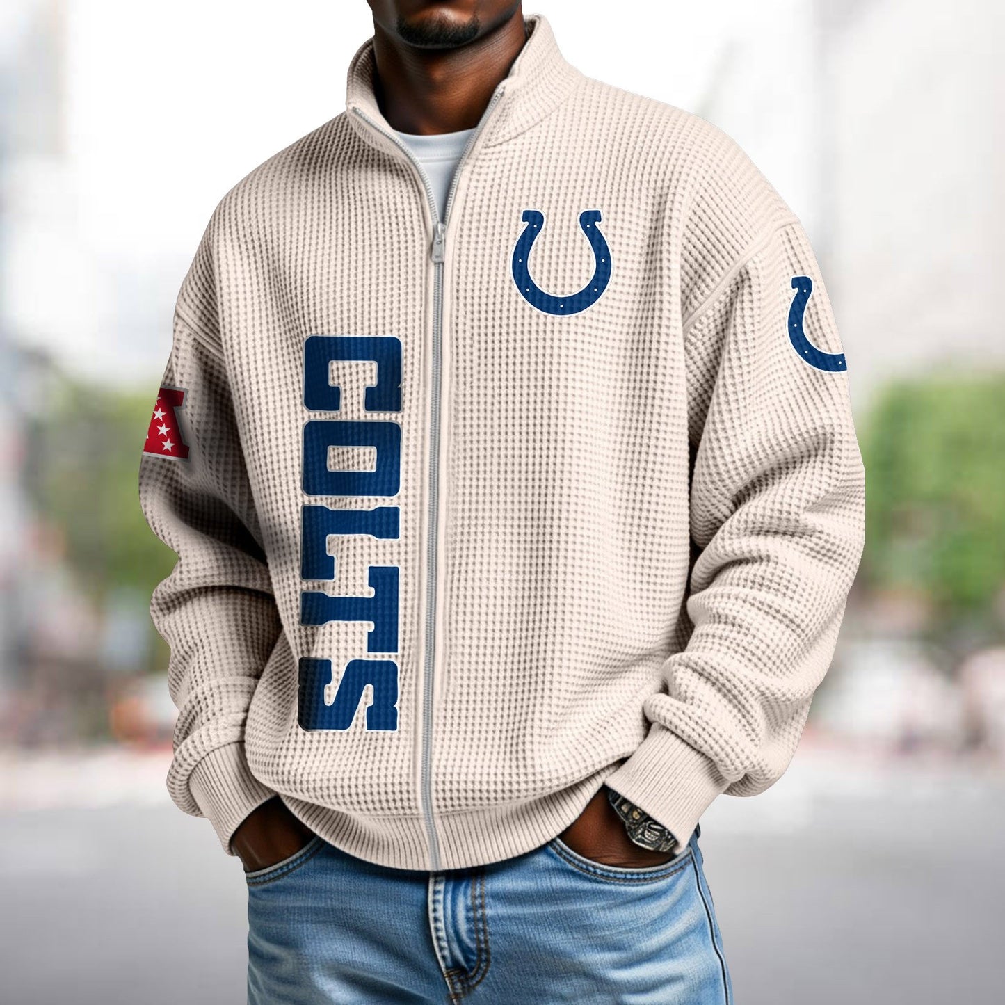 IND x NFL Waffle Zip-Up Sweatshirt DATND TANTD
