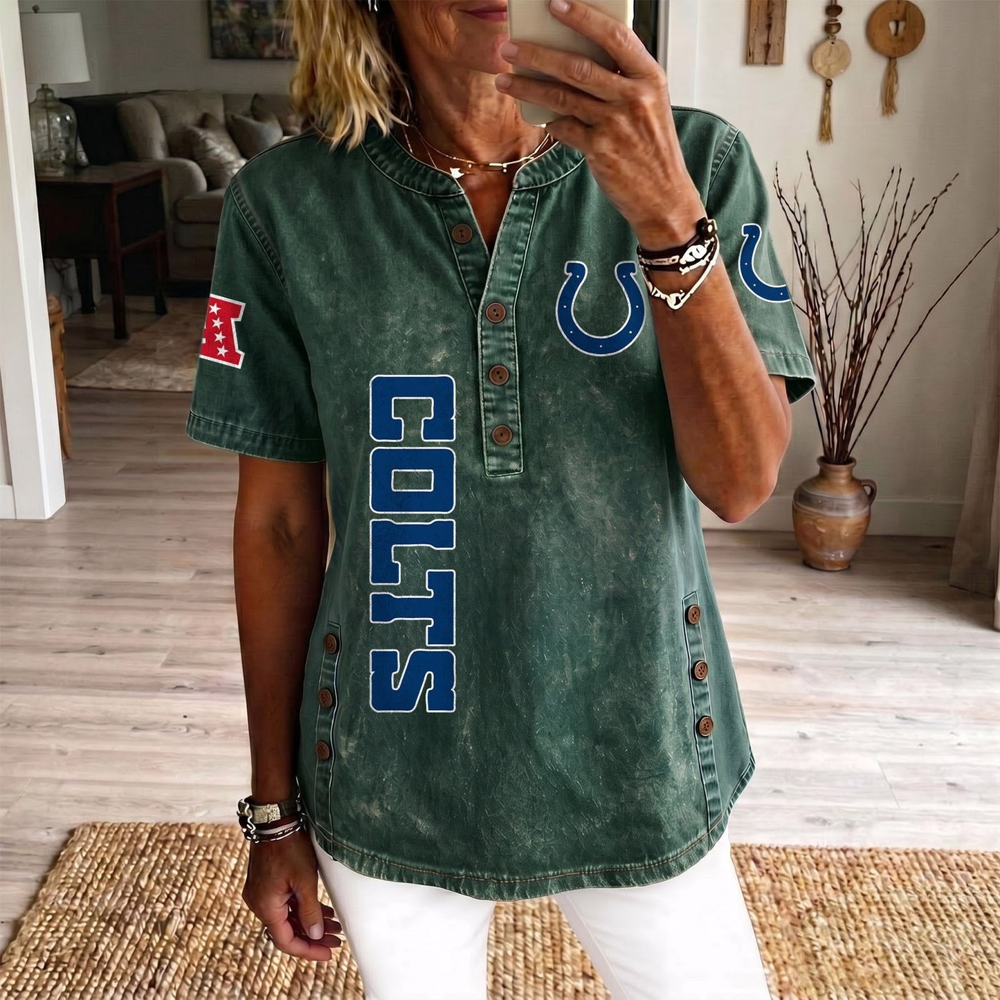 IND x NFL Womenƒ??s Denim Casual Tops DATND LBN 190526