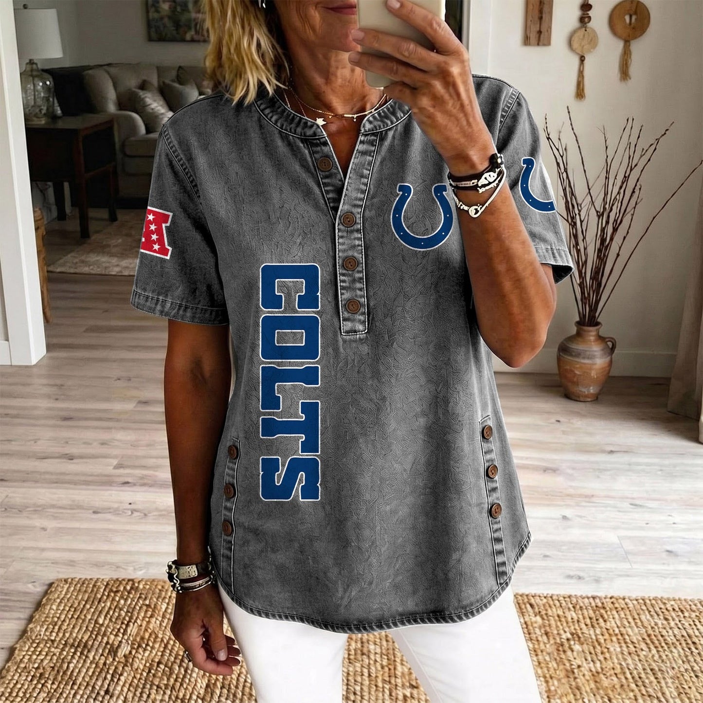 IND x NFL Womenƒ??s Denim Casual Tops DATND LBN 190526