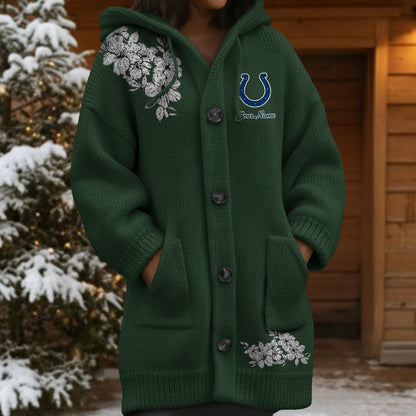 IND x NFL Women's Casual Knitted Hooded Cardigan DATND TANTD 211125