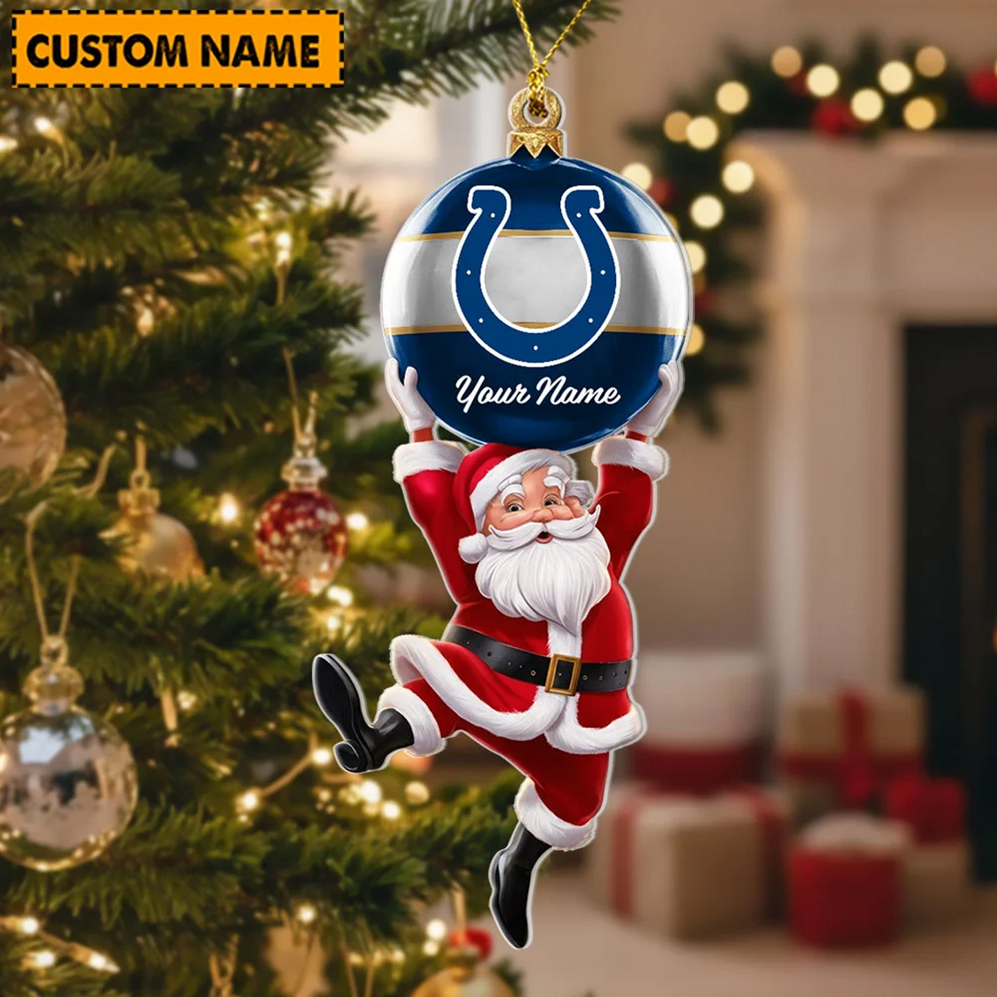 IND x Personalized NFL Acrylic Ornament Christmas DATND TANTD
