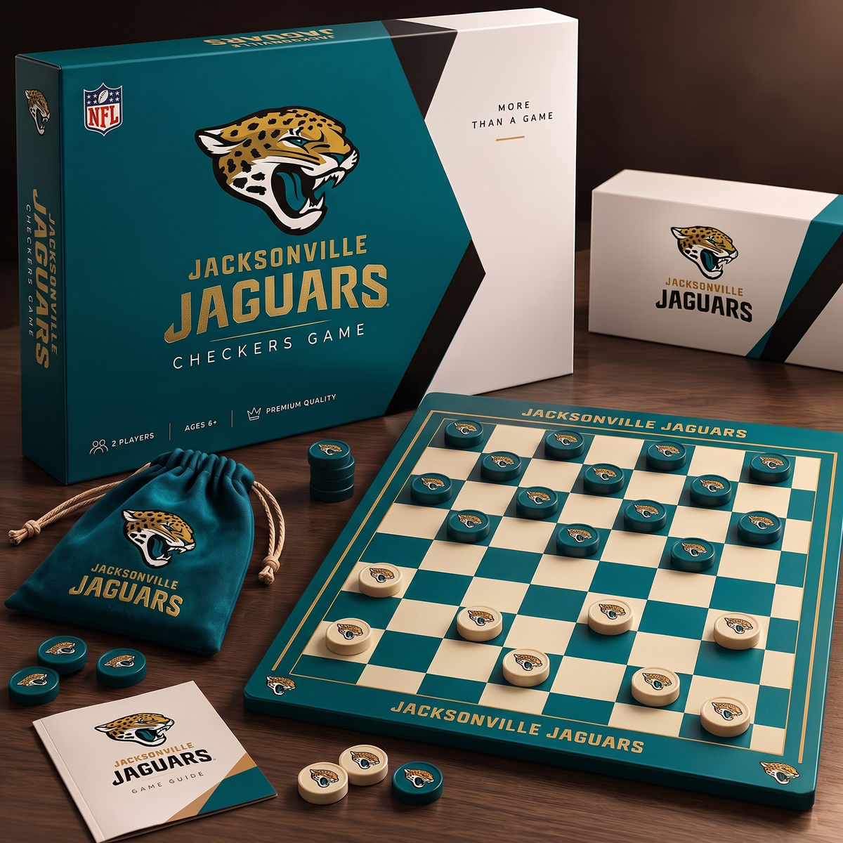 JAC X Premium NFL Sports Legends Classic Checkers Set