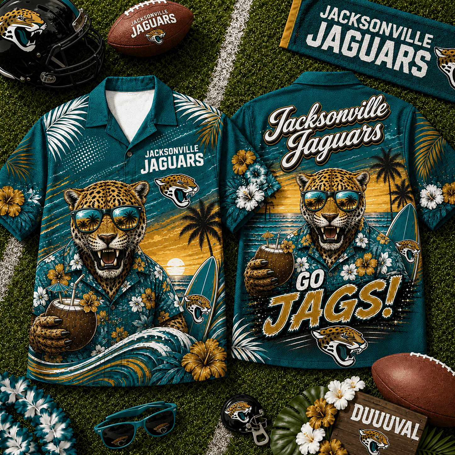 JAC x NFL Premium Beach Vibes Hawaiian Shirt