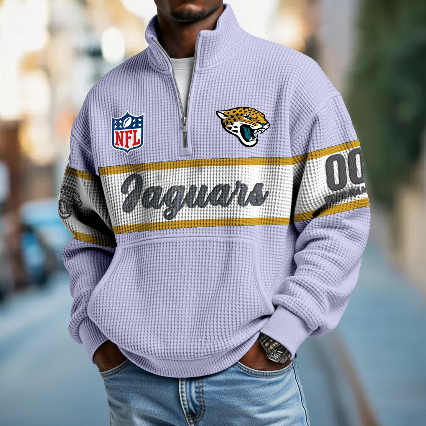 JAC x NFL Quarter-Zip Waffle Pullover DATND TANTD