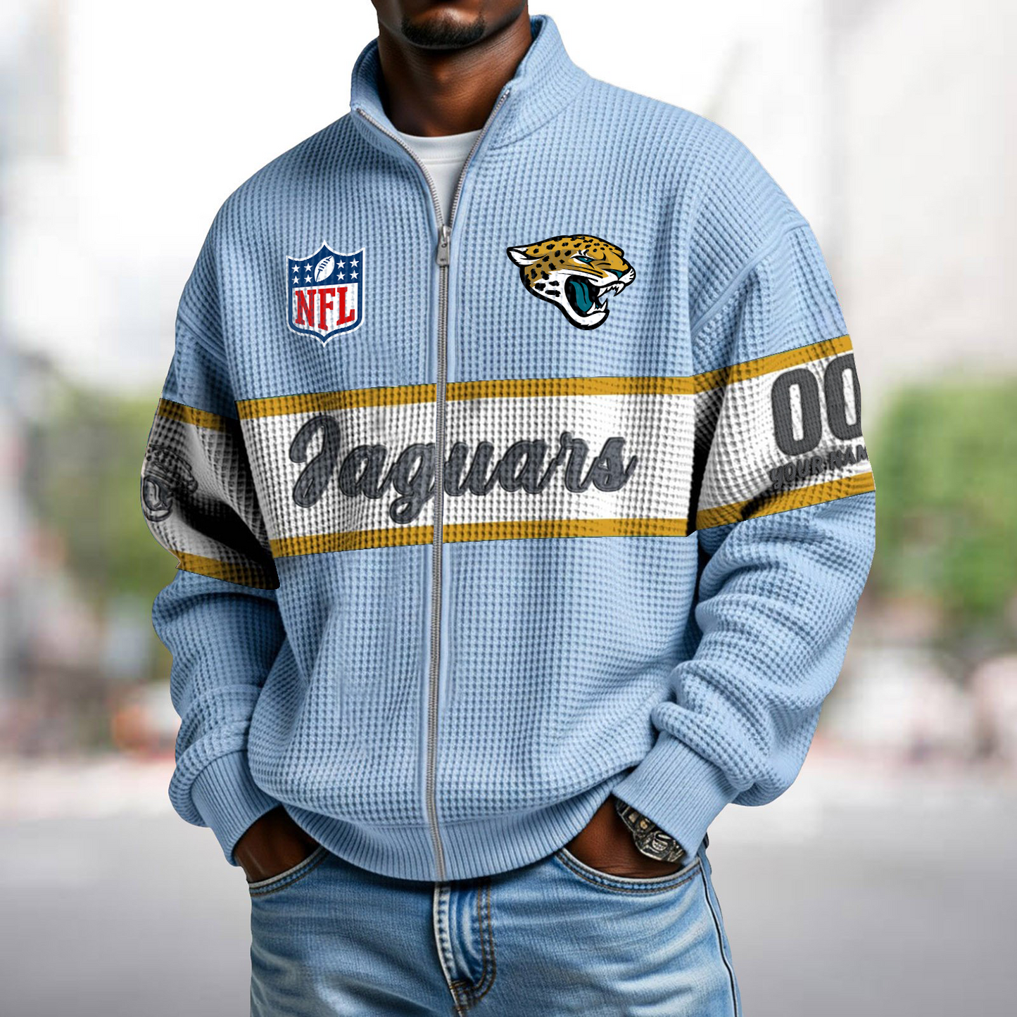JAC x NFL Waffle Zip-Up Sweatshirt DATND TANTD