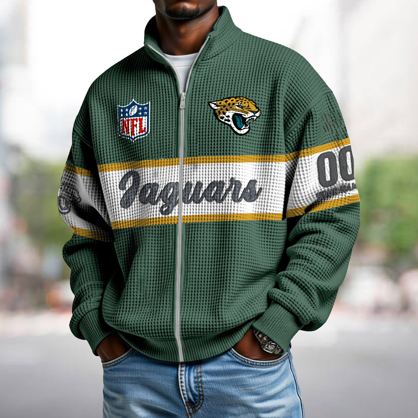 JAC x NFL Waffle Zip-Up Sweatshirt DATND TANTD
