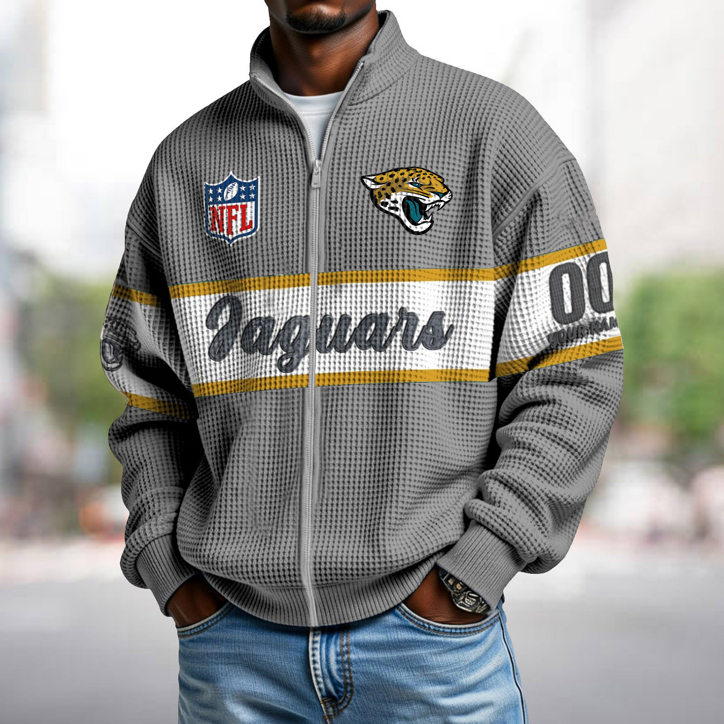 JAC x NFL Waffle Zip-Up Sweatshirt DATND TANTD