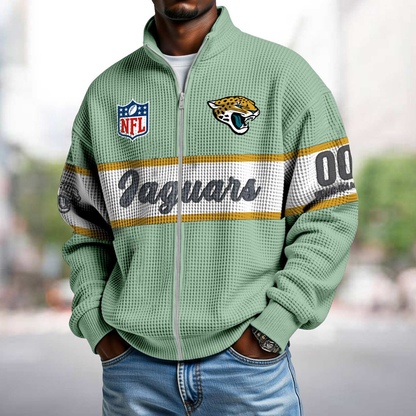 JAC x NFL Waffle Zip-Up Sweatshirt DATND TANTD