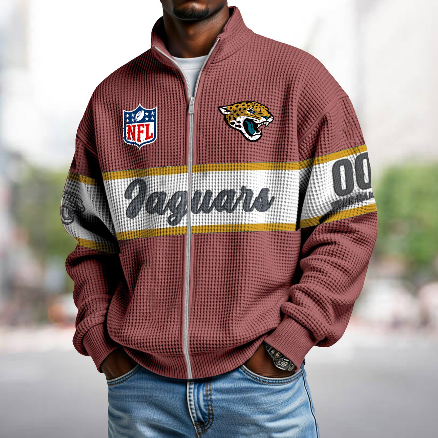 JAC x NFL Waffle Zip-Up Sweatshirt DATND TANTD