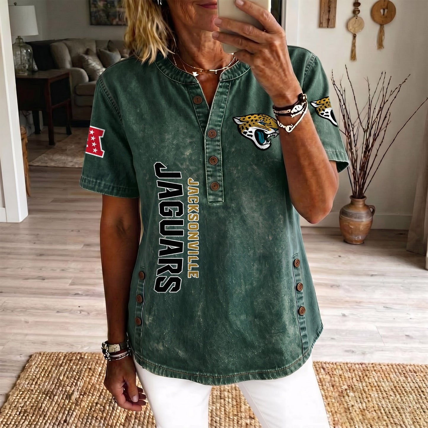JAC x NFL Womenƒ??s Denim Casual Tops DATND LBN 190526