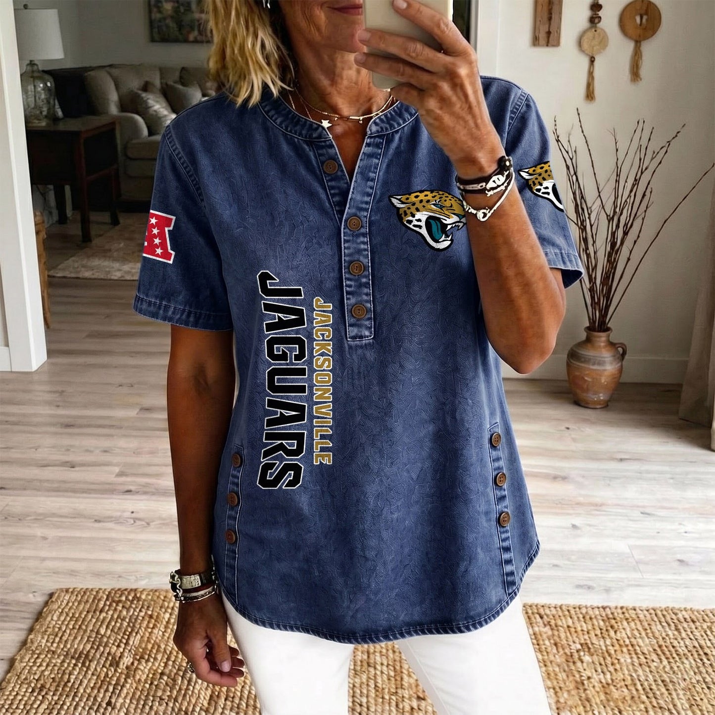JAC x NFL Womenƒ??s Denim Casual Tops DATND LBN 190526