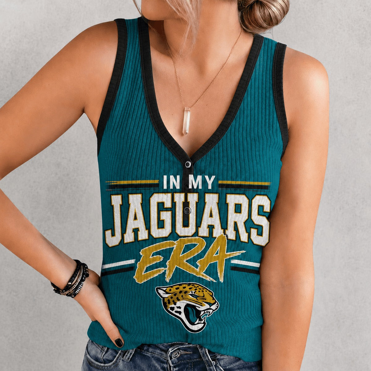 JJ x NFL Women V-Neck Ribbed Tank Top Premium Personalized Gift For Fan 250626