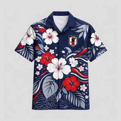 Japan World Cup 2026 Floral Hawaiian Shirt PVT02 DATND LBN 90526