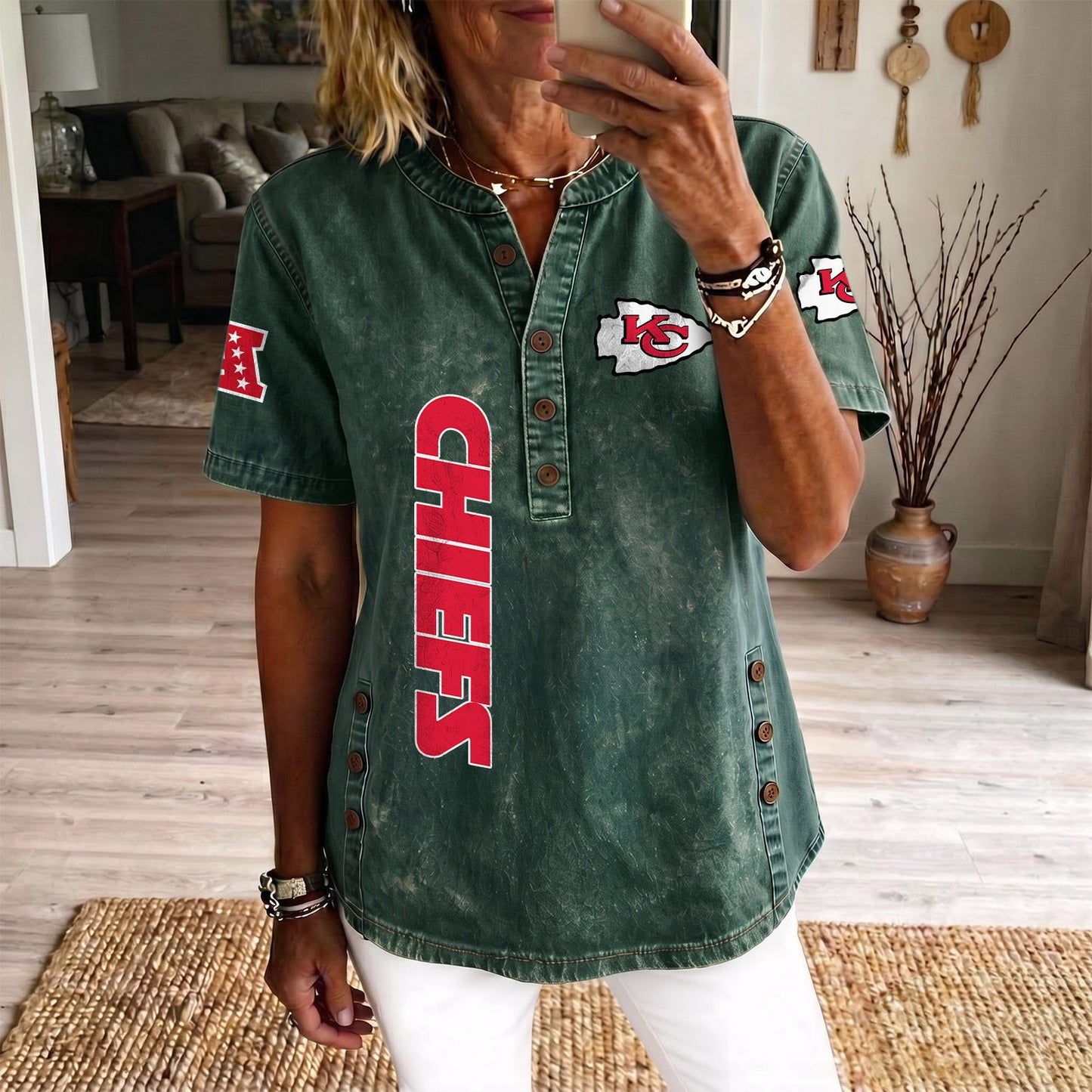 KAN x NFL Womenƒ??s Denim Casual Tops DATND LBN 190526