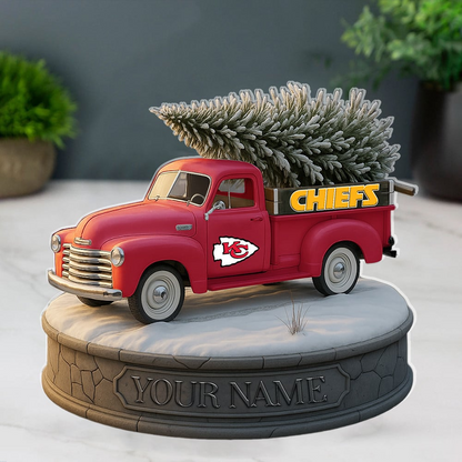 KC Custom NFL Christmas Acrylic Block Plaque Decor DatND DVT