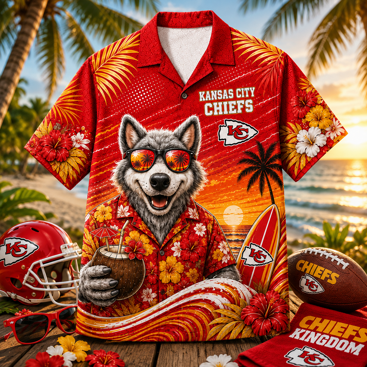 KC x NFL Premium Beach Vibes Hawaiian Shirt