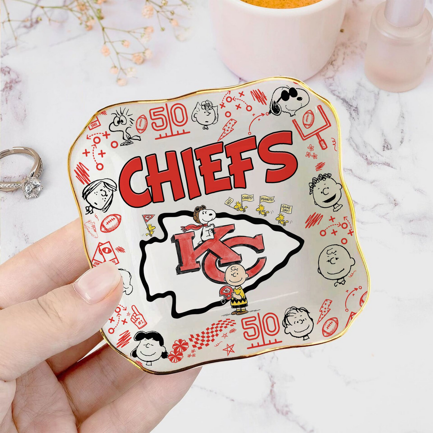 KC x NFL Premium NFL Snoopy Jewelry Dish 0406 DatND DVT