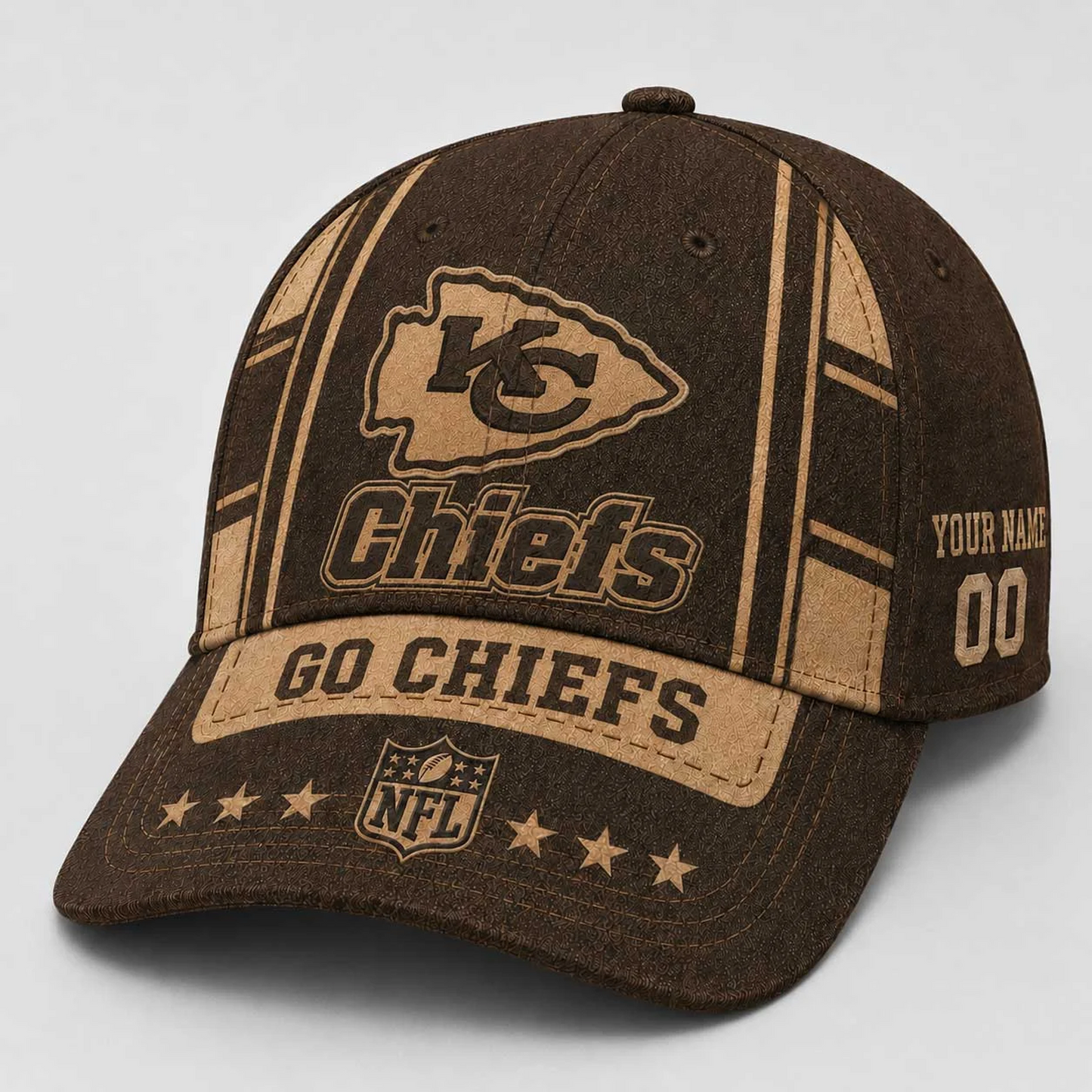 KC x NFL Premium Vintage Leather Personalized Cap for Loyal Fans