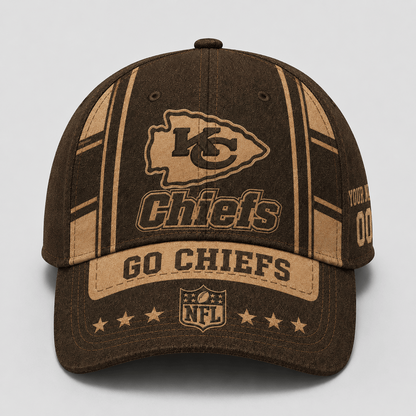 KC x NFL Premium Vintage Leather Personalized Cap for Loyal Fans