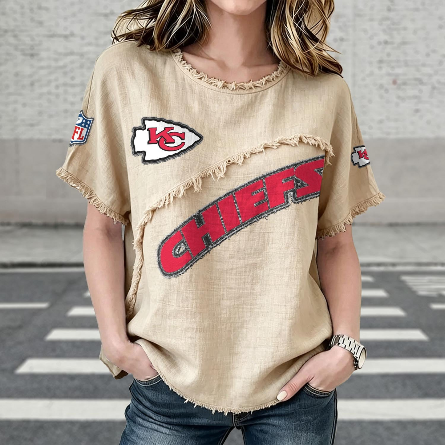 KC x NFL Womenƒ??s Vintage O-Neck 2905 DatND DVT