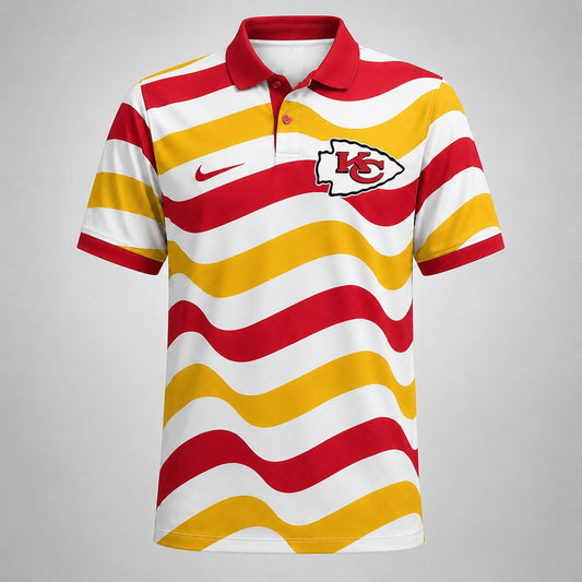 KCC Premium NFL Custom Striped Athletic Polo Shirt