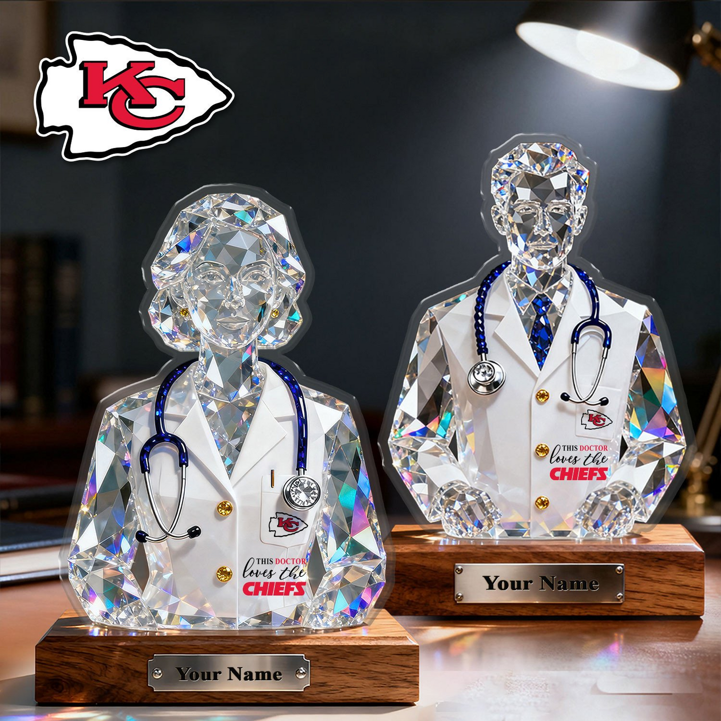 KCC Premium NFL Doctor Crystal Style Desktop Ornament DDT 101125 HLPHUONG