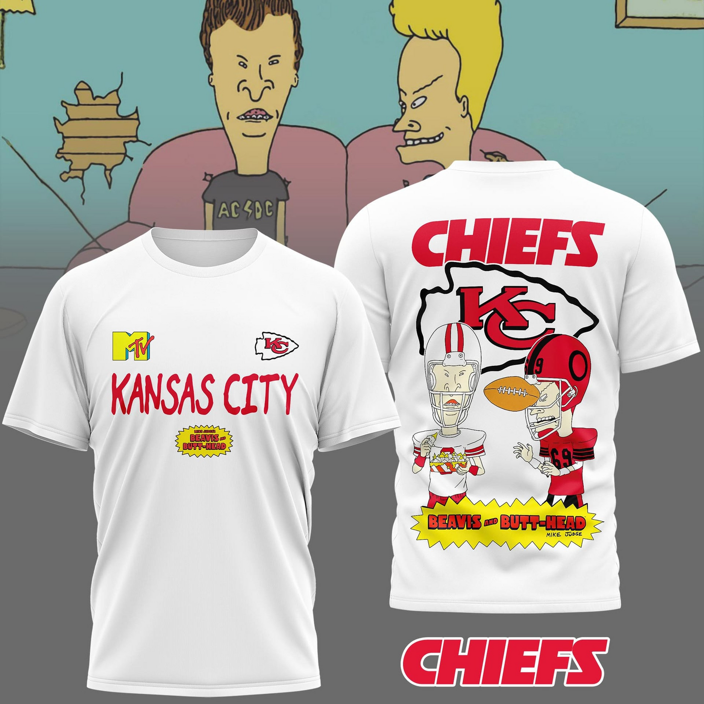 KCC Premium NFL Funny Beavis and Butt-Head Shirt DDT NTL