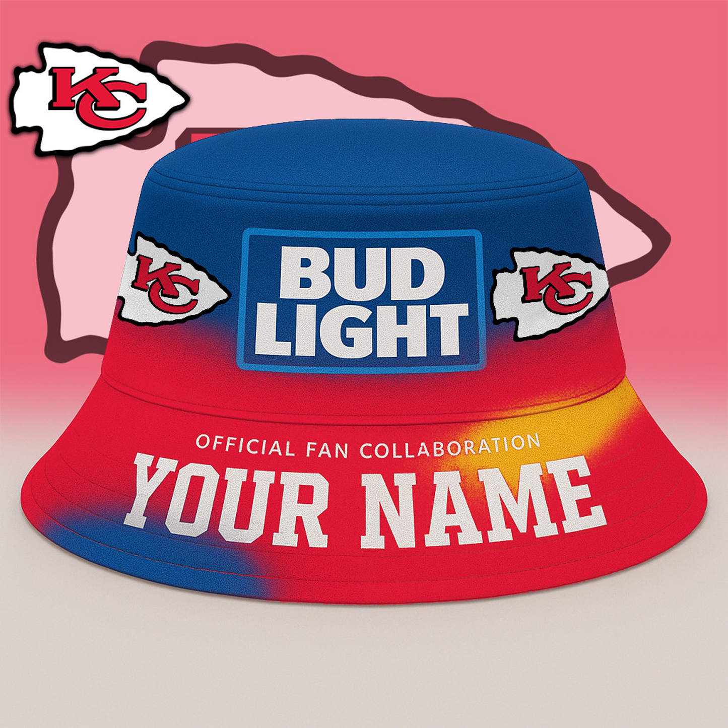 KCC x NFL Bud Light Personalized Bucket Hat DATND TANTD