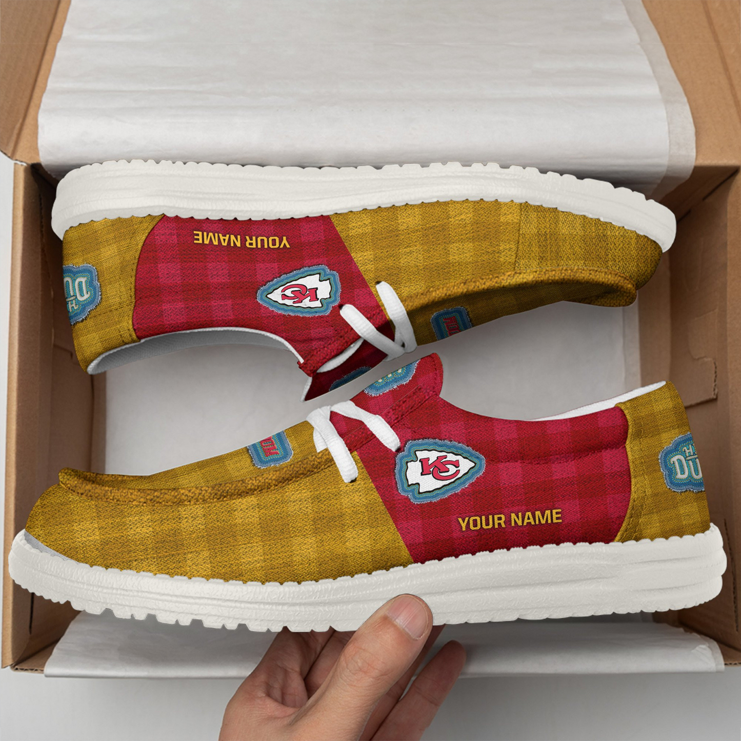 KCC x NFL Premium Hey Dude Shoes DATND TANTD
