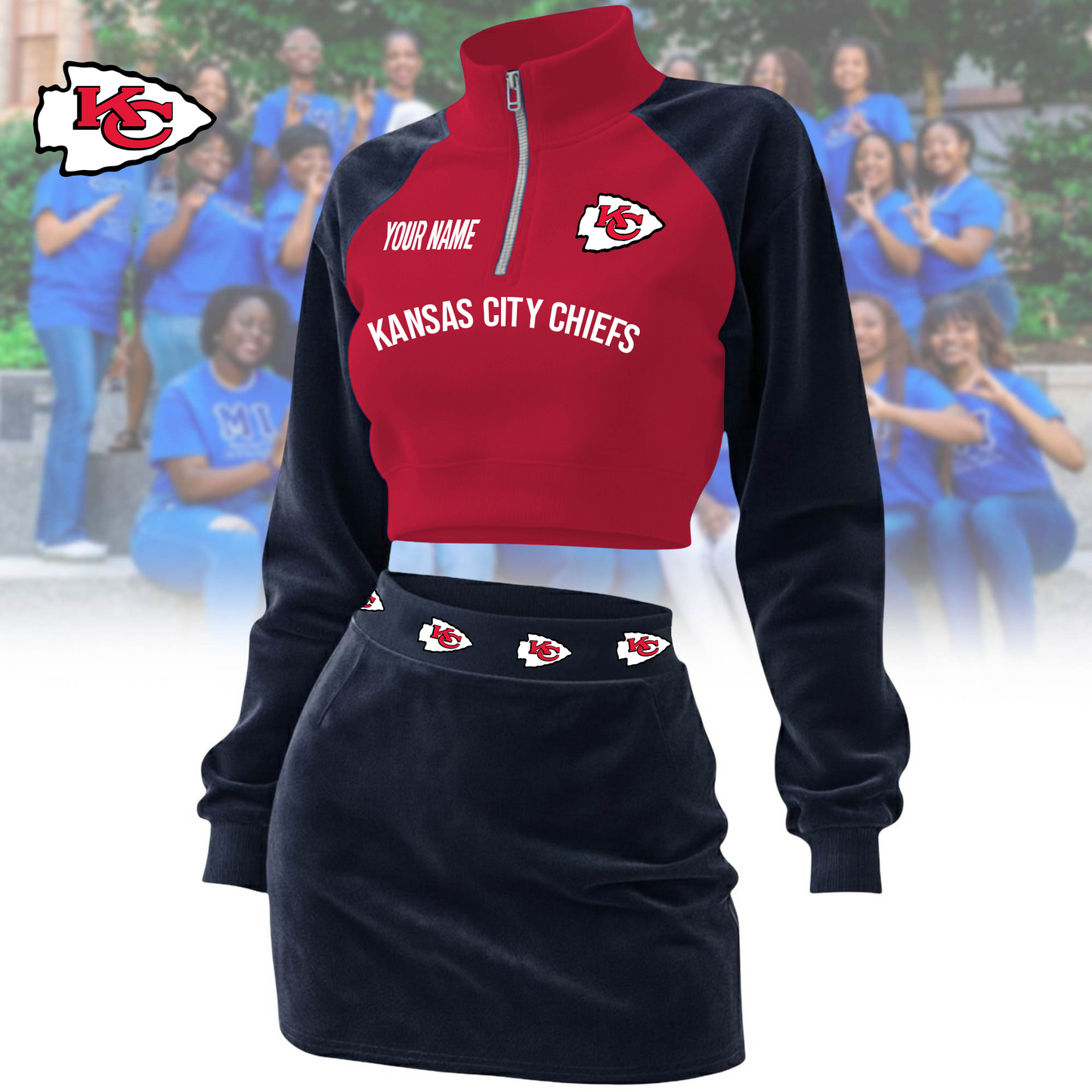 KCC x NFL Premium Long Zip Polo Shirt DDT CTND
